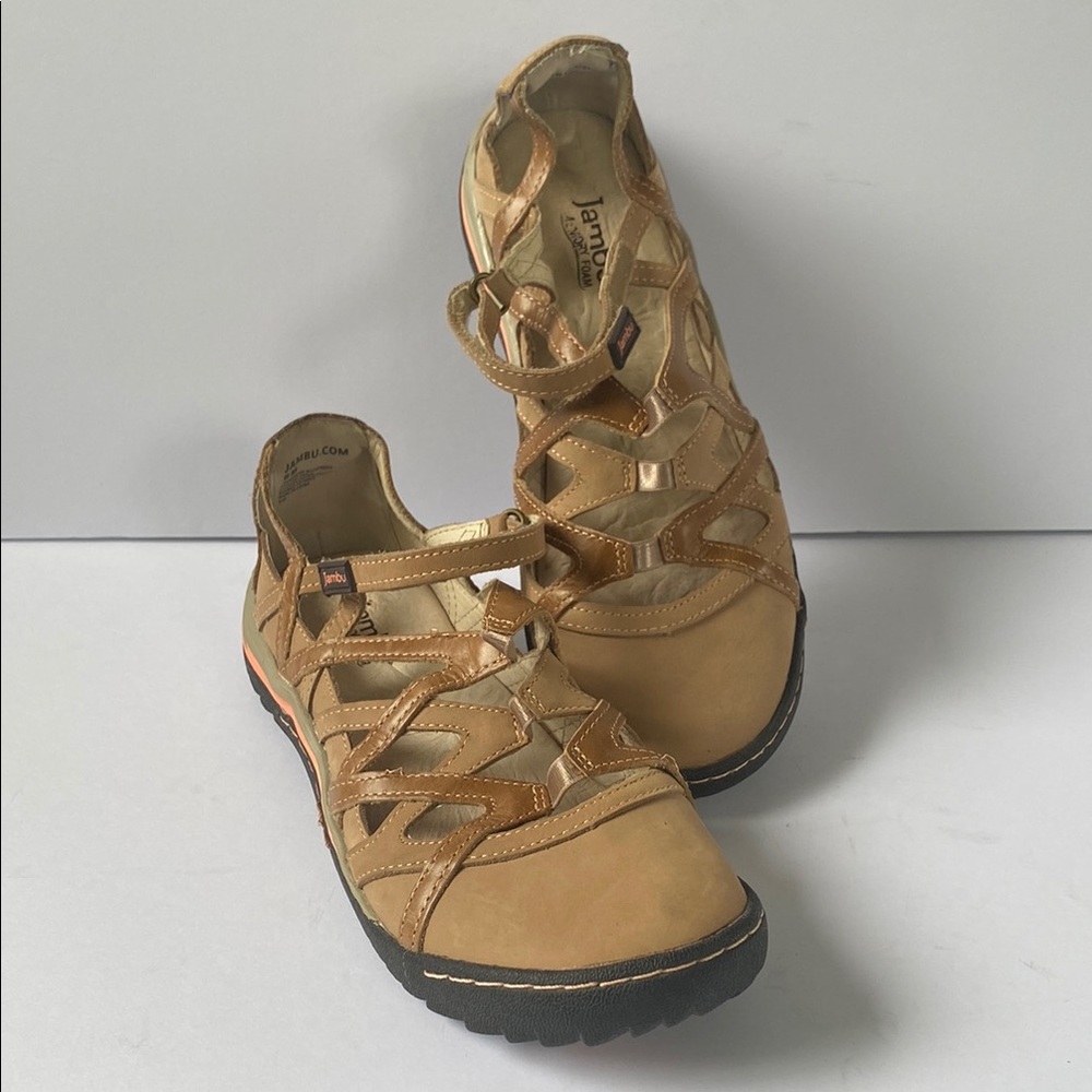 New Jambu Brown and Tan Athletic Shoes with Wraparound Lacing